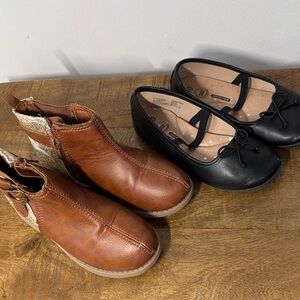 Wonder Nation Ballet Flats & Carters Glitter Boots Girls Size 10 Bow Buckle